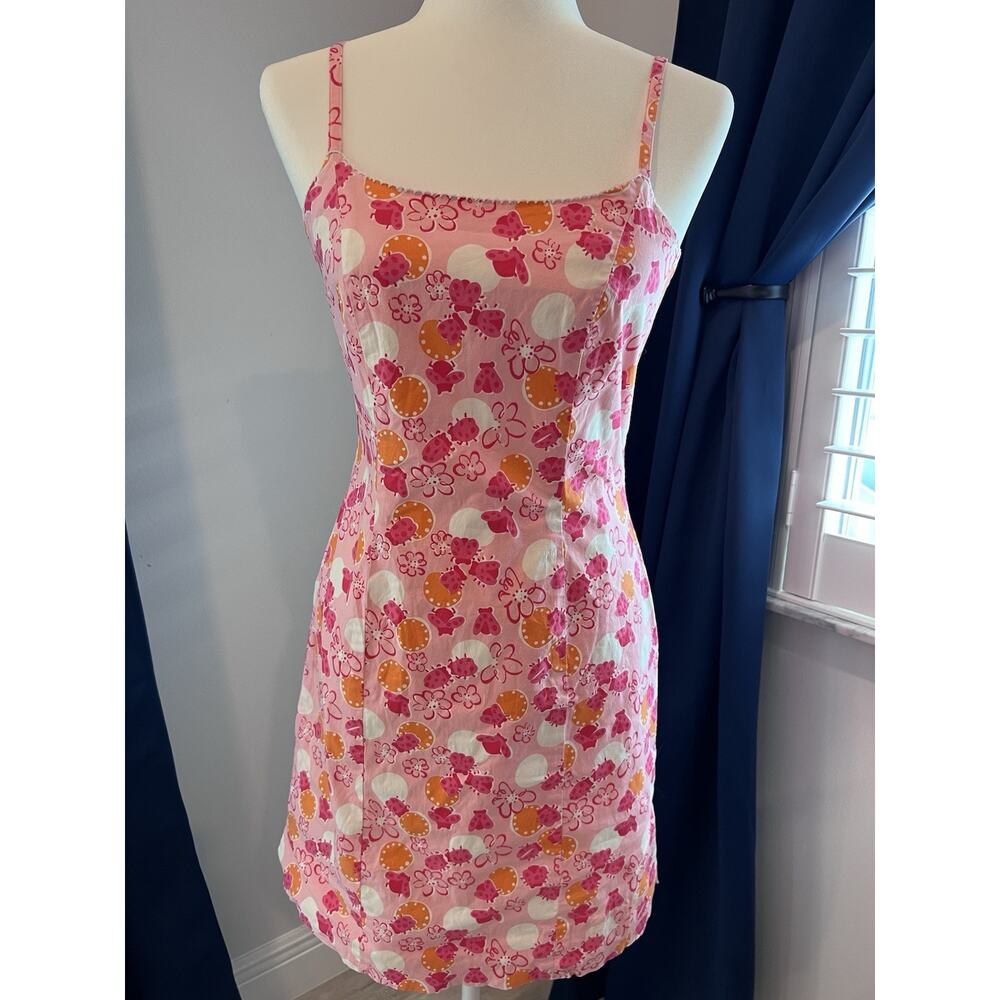 Vintage LILLY PULITZER (6) Bocci Citrus Bee Ladybug WHITE LABEL Pink Floral EUC